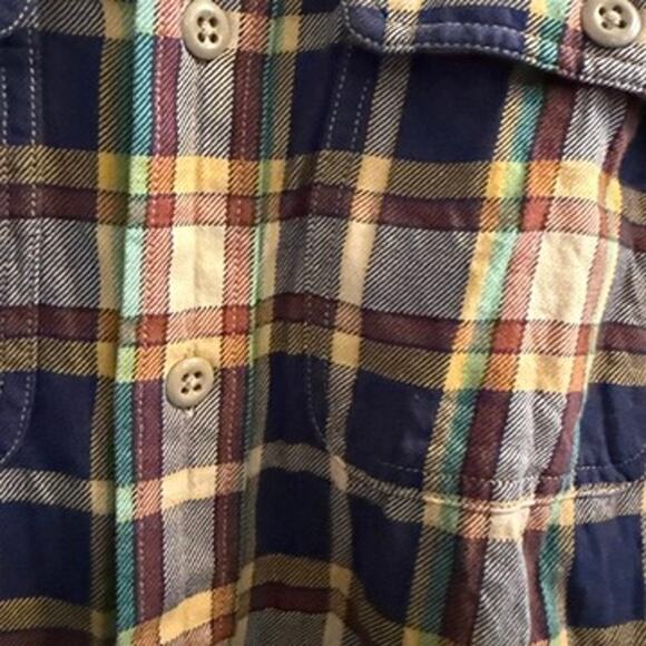 Filson Mens Plaid Flannel Button Down Shirt Sz S Blue Red Yellow Cotton Outdoors - Picture 3 of 7